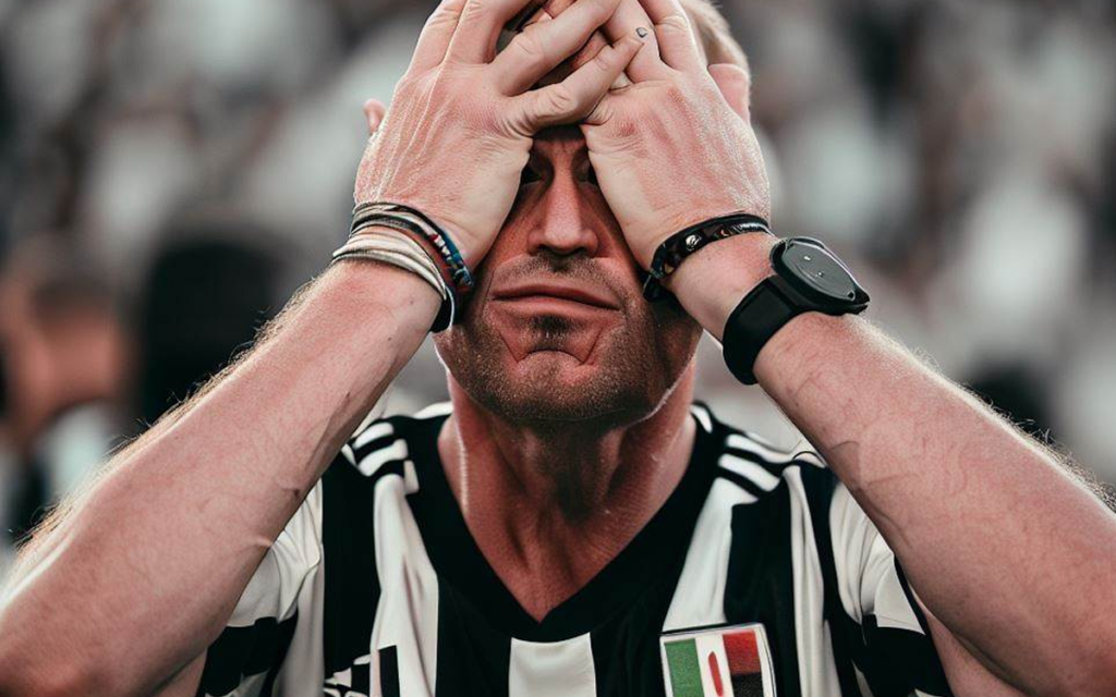 Tifoso della Juventus preoccupato